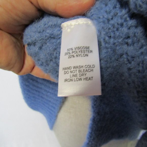 NWT Lulu’s Keep Cozy Dusty Blue Pointelle Knit Oversized Sweater Small - Picture 11 of 12